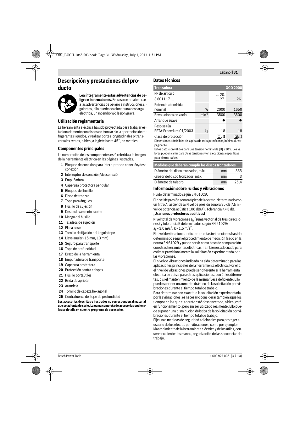 Descripción y prestaciones del pro- ducto | Bosch GCO 2000 Professional User Manual | Page 31 / 223