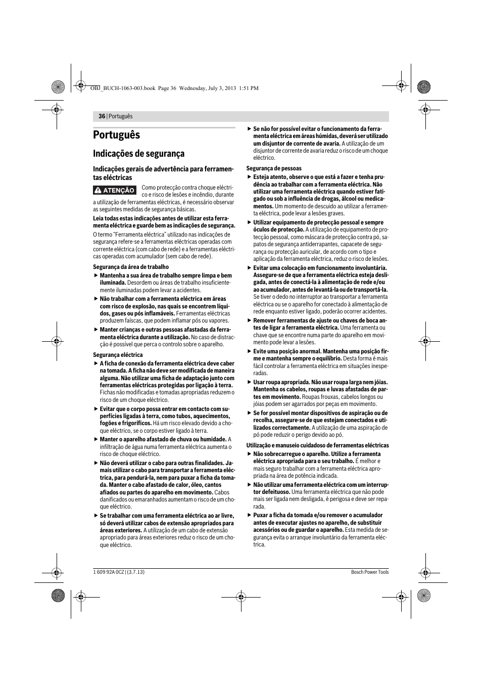Português, Indicações de segurança | Bosch GCO 2000 Professional User Manual | Page 36 / 223