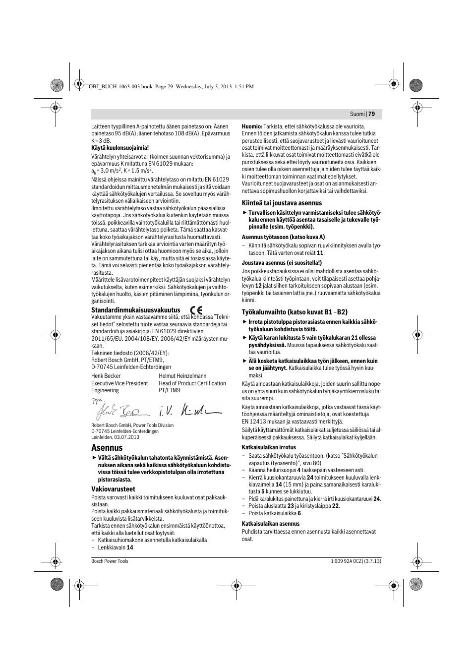 Asennus | Bosch GCO 2000 Professional User Manual | Page 79 / 223