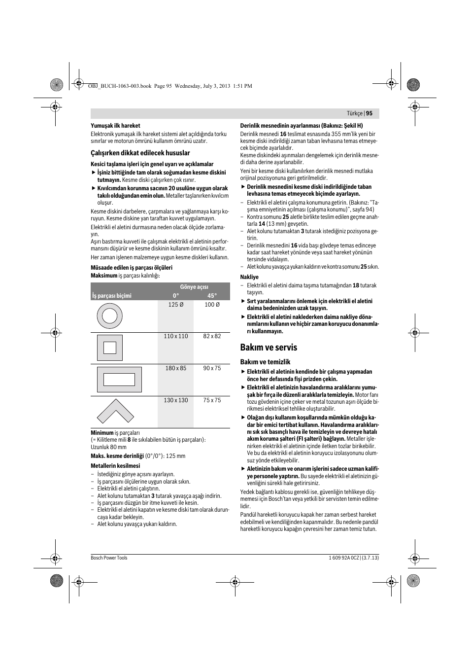 Bakım ve servis | Bosch GCO 2000 Professional User Manual | Page 95 / 223