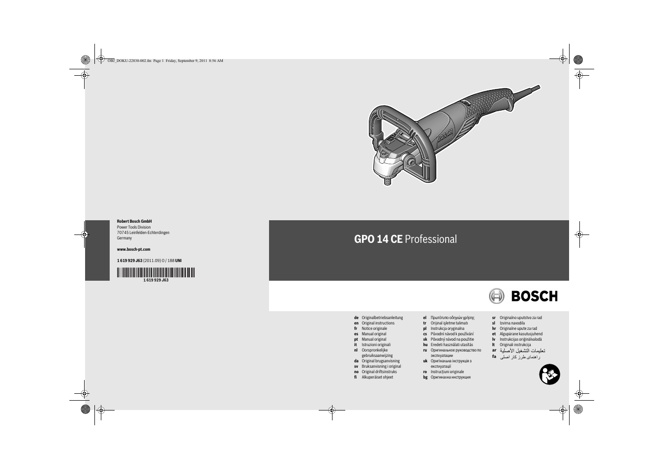 Bosch GPO 14 CE Professional User Manual | 186 pages