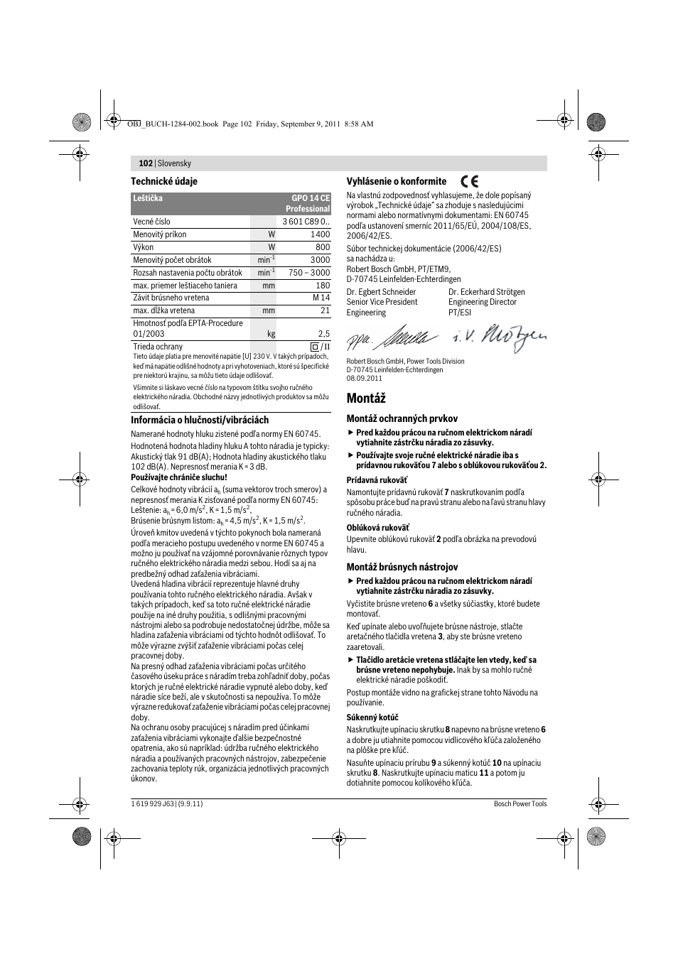 Montáž | Bosch GPO 14 CE Professional User Manual | Page 101 / 186