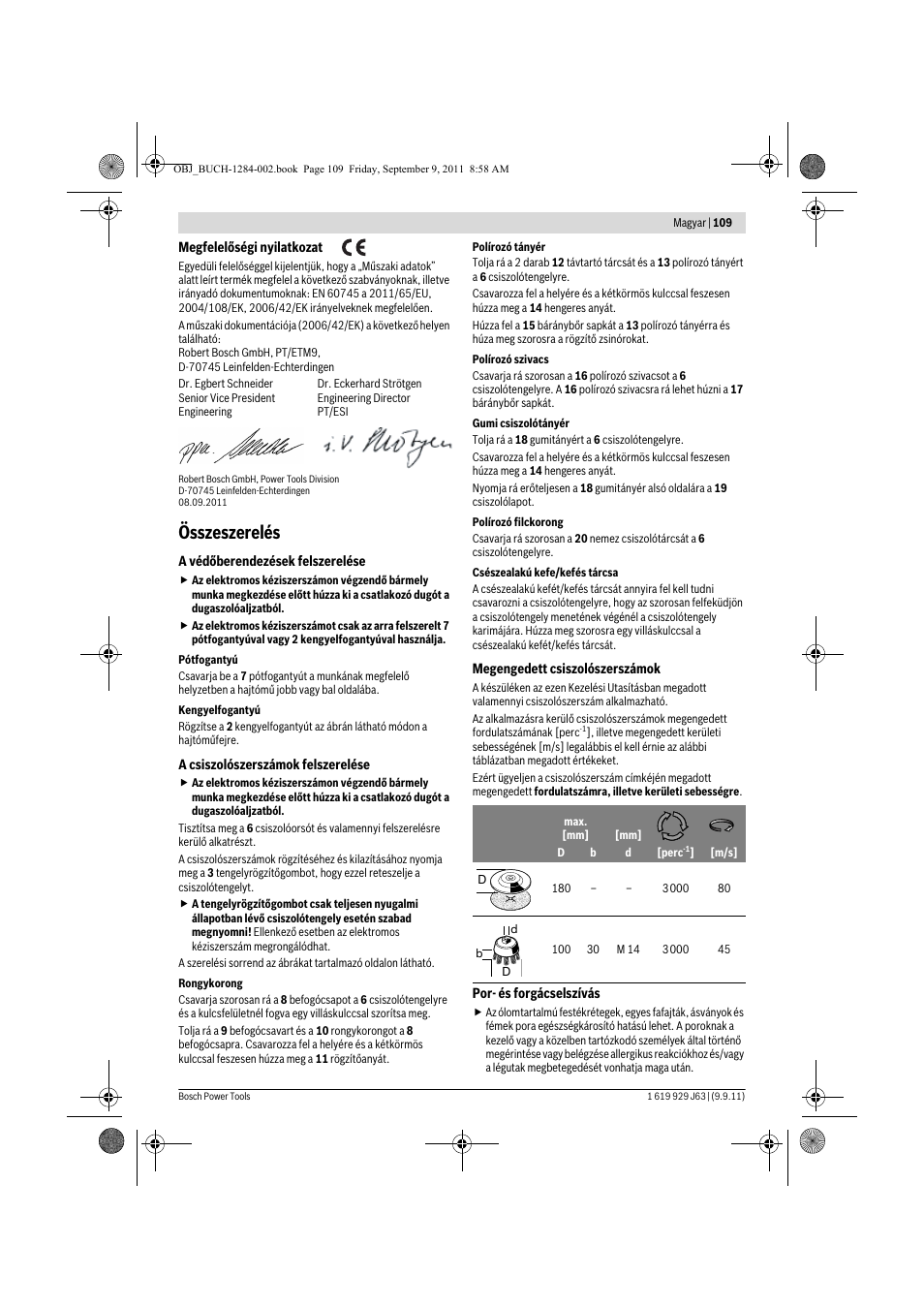 Összeszerelés | Bosch GPO 14 CE Professional User Manual | Page 108 / 186