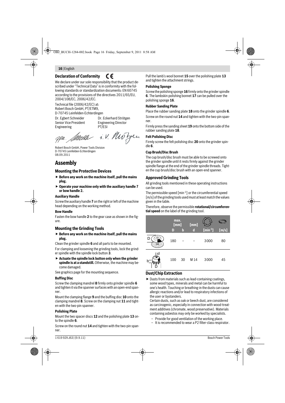 Assembly | Bosch GPO 14 CE Professional User Manual | Page 15 / 186