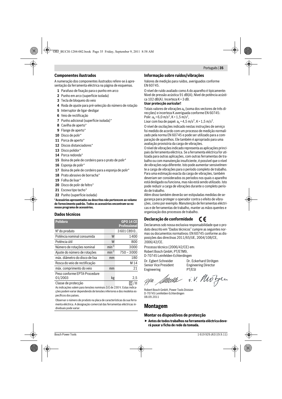 Montagem | Bosch GPO 14 CE Professional User Manual | Page 34 / 186