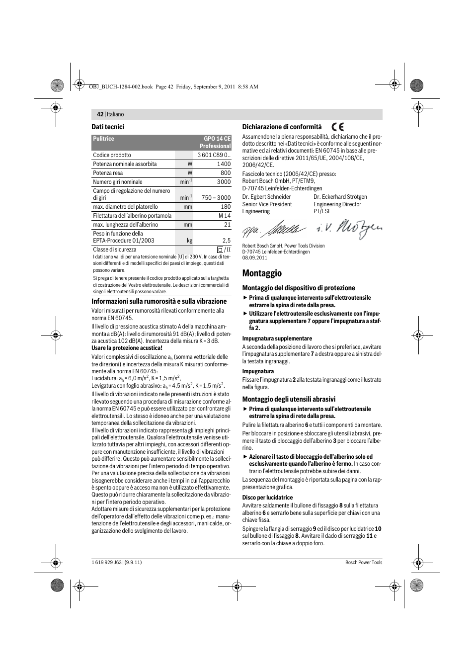 Montaggio | Bosch GPO 14 CE Professional User Manual | Page 41 / 186