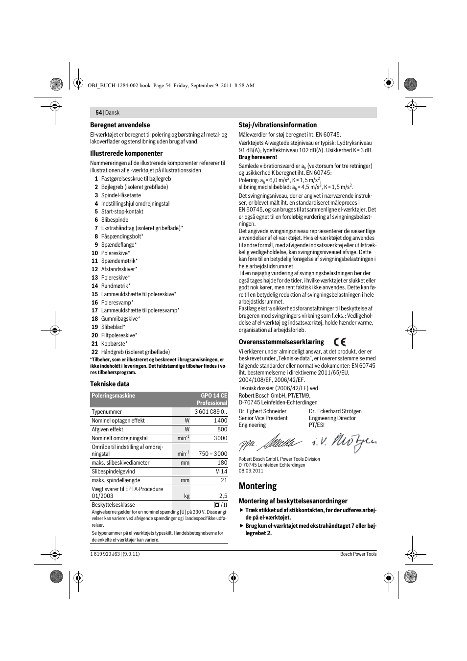 Montering | Bosch GPO 14 CE Professional User Manual | Page 53 / 186