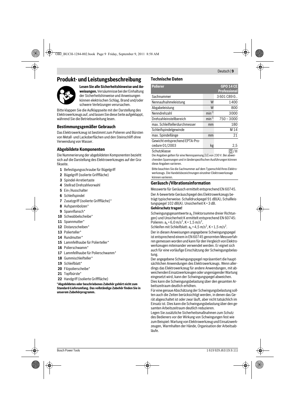 Produkt- und leistungsbeschreibung | Bosch GPO 14 CE Professional User Manual | Page 8 / 186