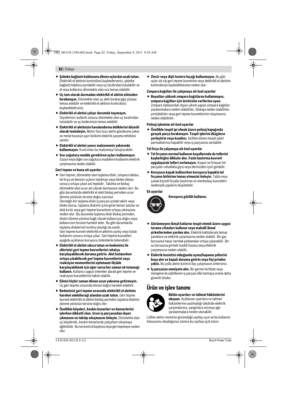 Ürün ve işlev tan m | Bosch GPO 14 CE Professional User Manual | Page 81 / 186