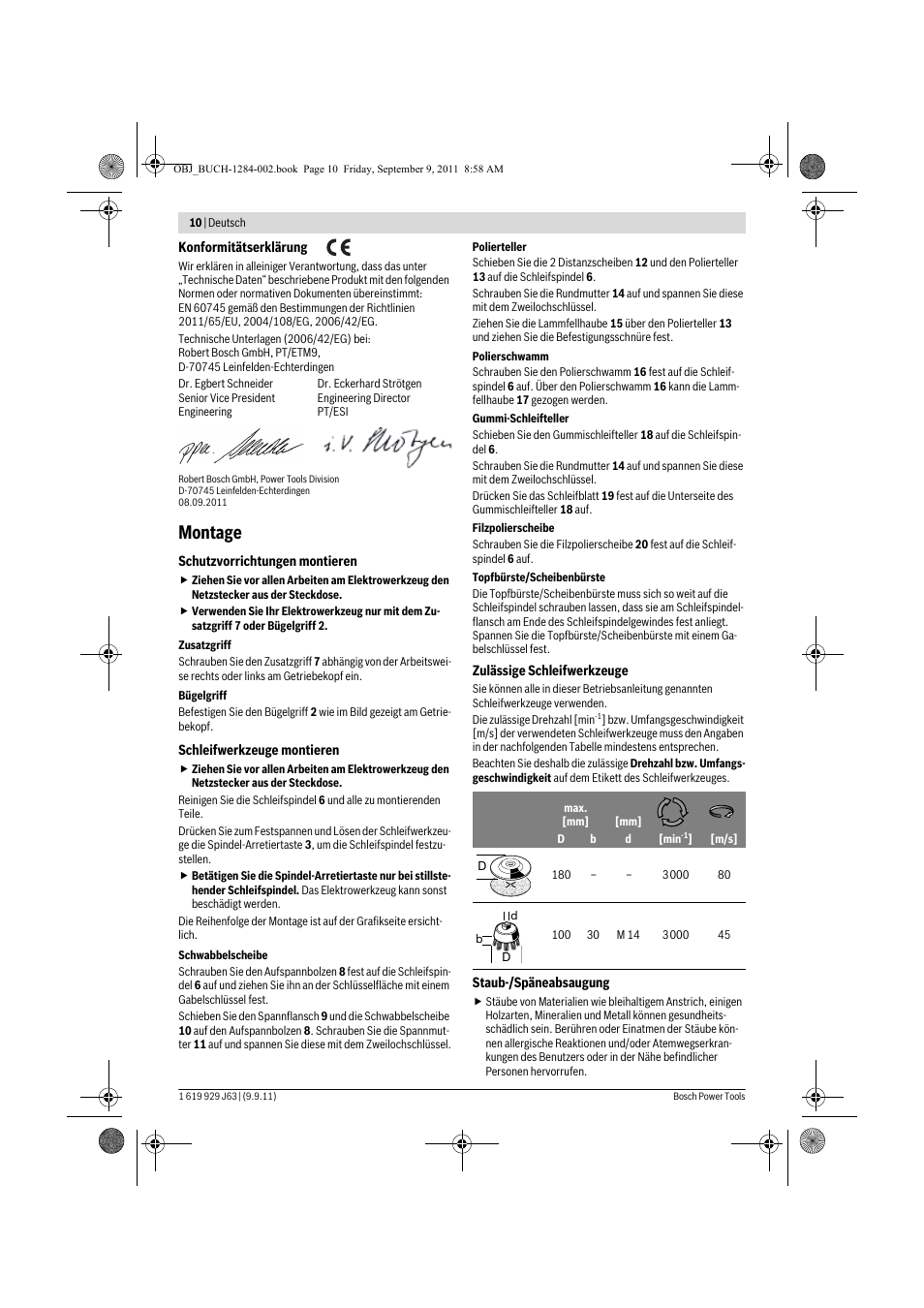 Montage | Bosch GPO 14 CE Professional User Manual | Page 9 / 186