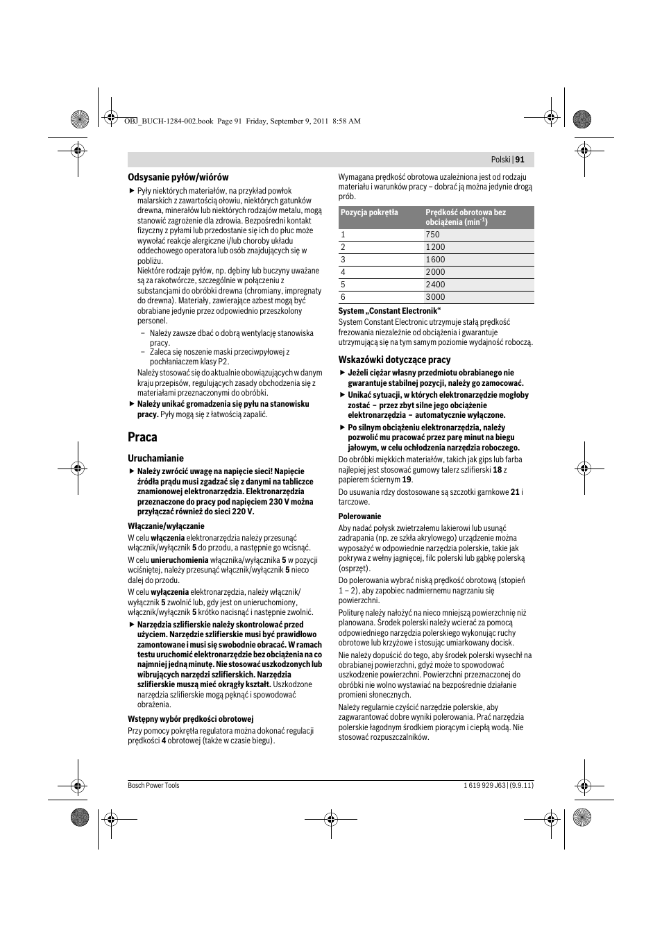 Praca | Bosch GPO 14 CE Professional User Manual | Page 90 / 186