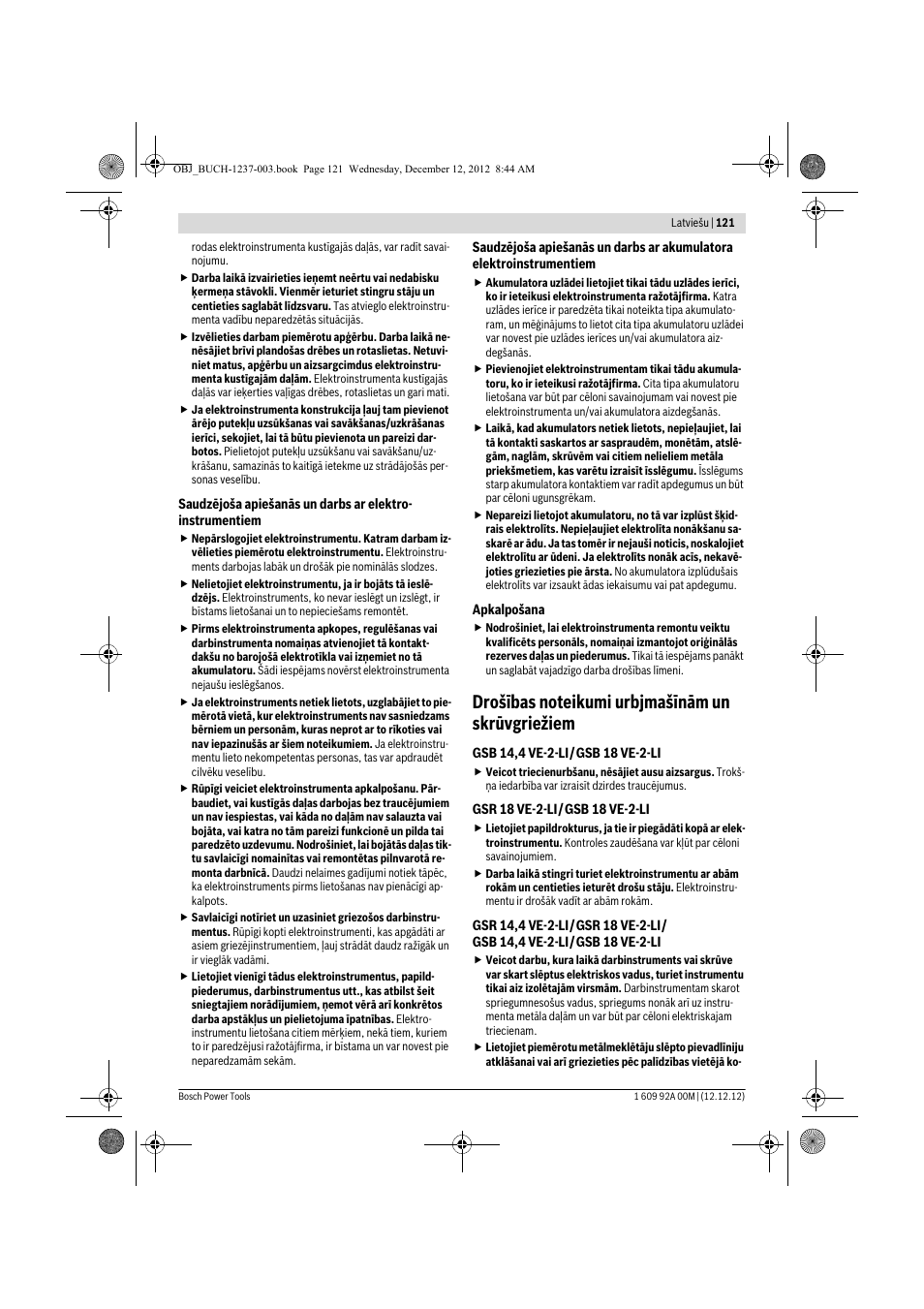 Bosch GSR 14,4 VE-2-LI Professional User Manual | Page 121 / 146