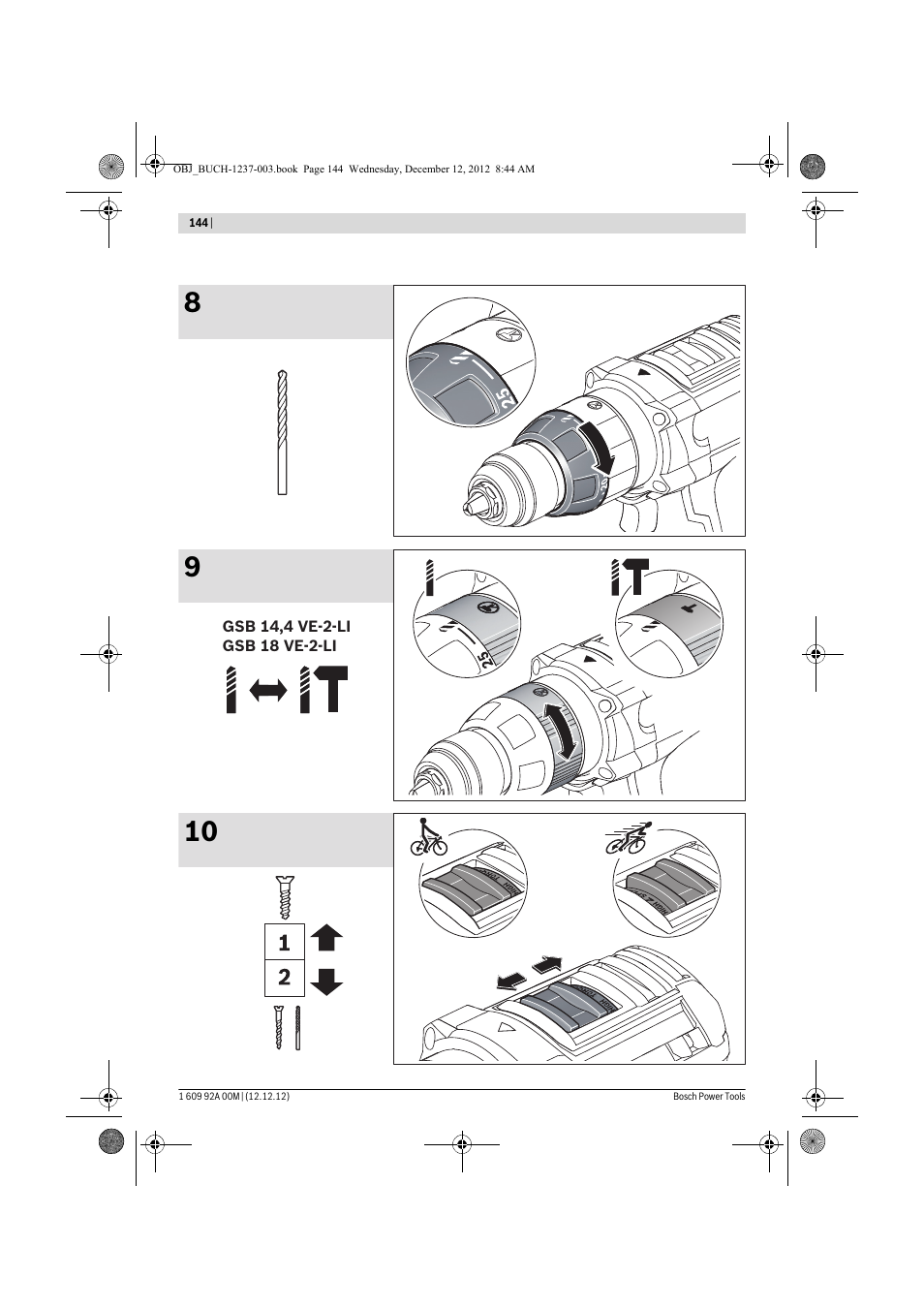 Bosch GSR 14,4 VE-2-LI Professional User Manual | Page 144 / 146