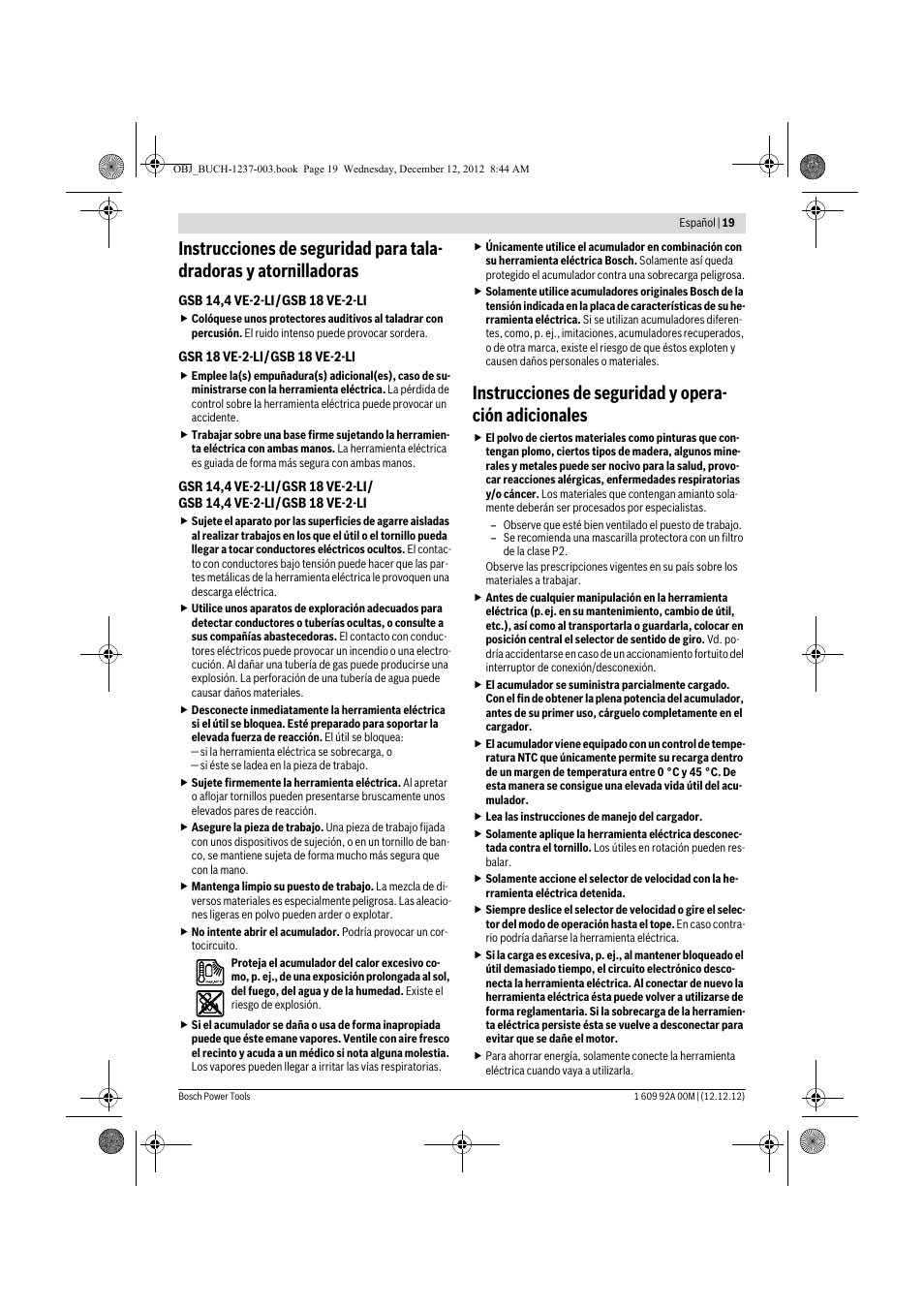 Bosch GSR 14,4 VE-2-LI Professional User Manual | Page 19 / 146