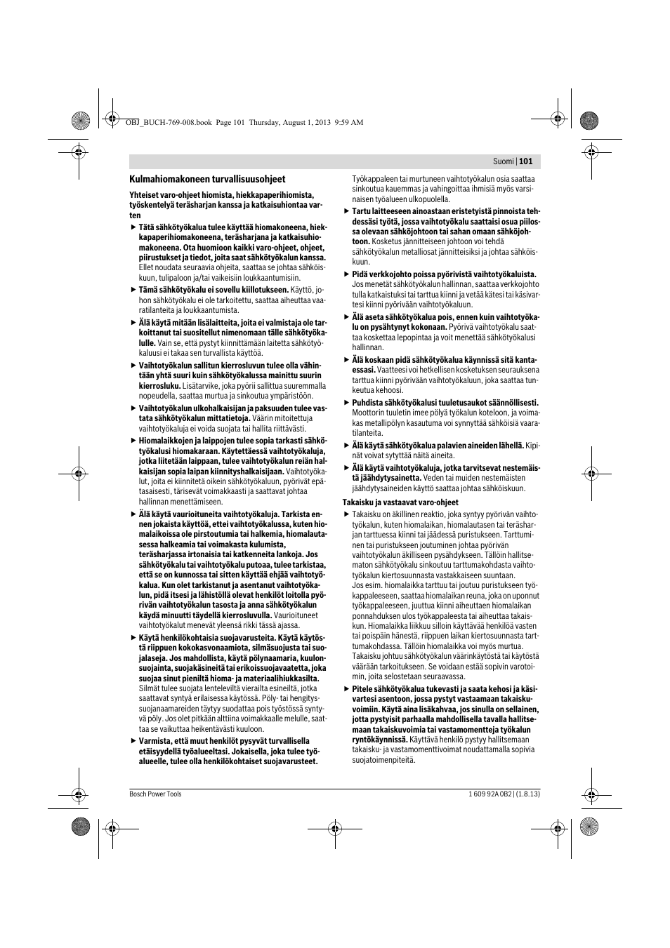 Bosch GWS 24-230 JVX Professional User Manual | Page 100 / 299