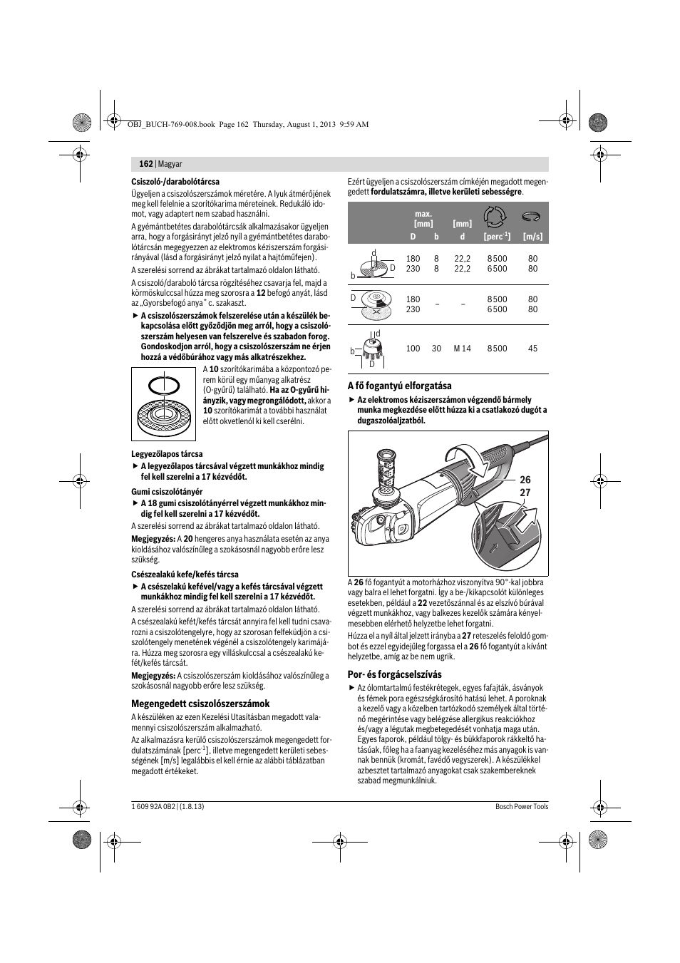 Bosch GWS 24-230 JVX Professional User Manual | Page 161 / 299