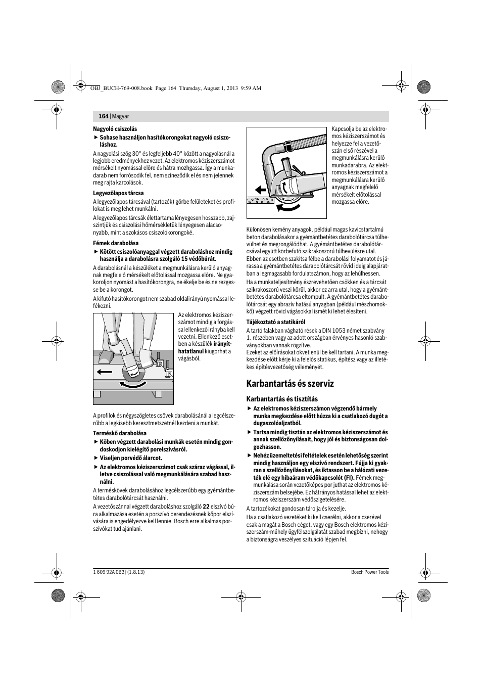 Karbantartás és szerviz | Bosch GWS 24-230 JVX Professional User Manual | Page 163 / 299