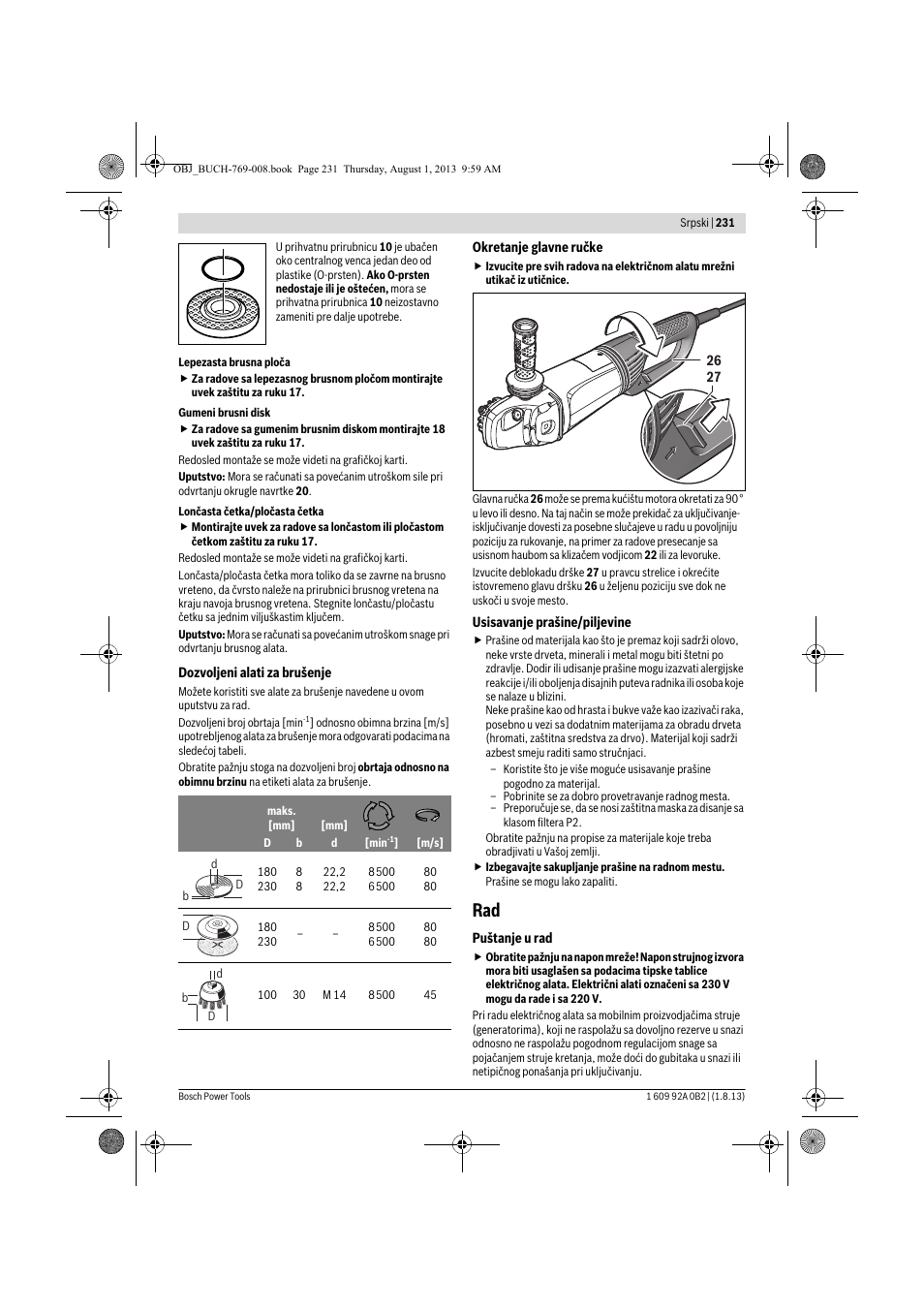 Bosch GWS 24-230 JVX Professional User Manual | Page 230 / 299