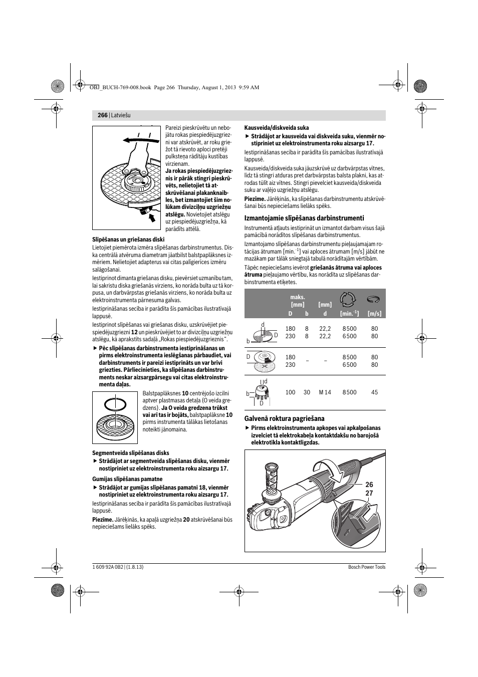 Bosch GWS 24-230 JVX Professional User Manual | Page 265 / 299