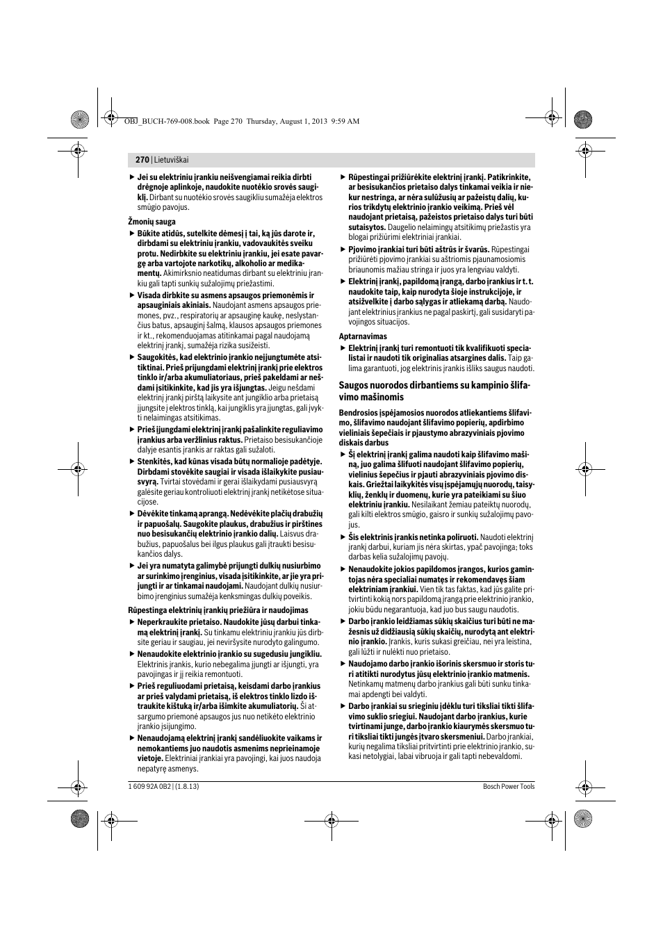 Bosch GWS 24-230 JVX Professional User Manual | Page 269 / 299