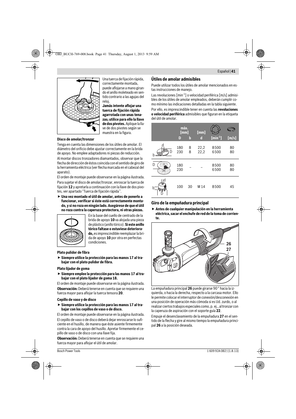 Bosch GWS 24-230 JVX Professional User Manual | Page 40 / 299