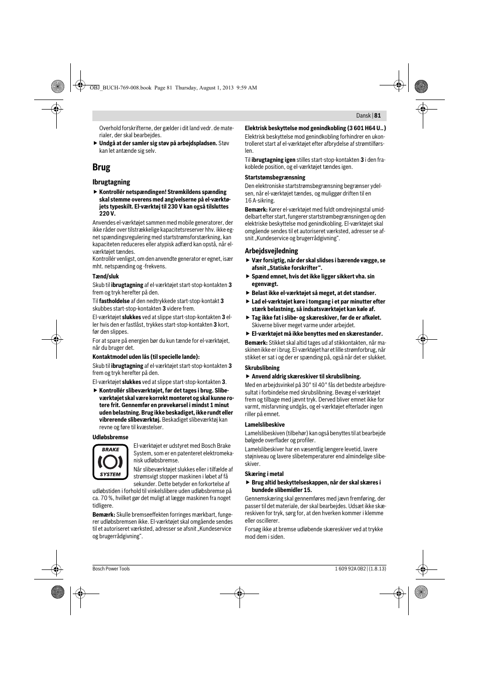 Brug | Bosch GWS 24-230 JVX Professional User Manual | Page 80 / 299