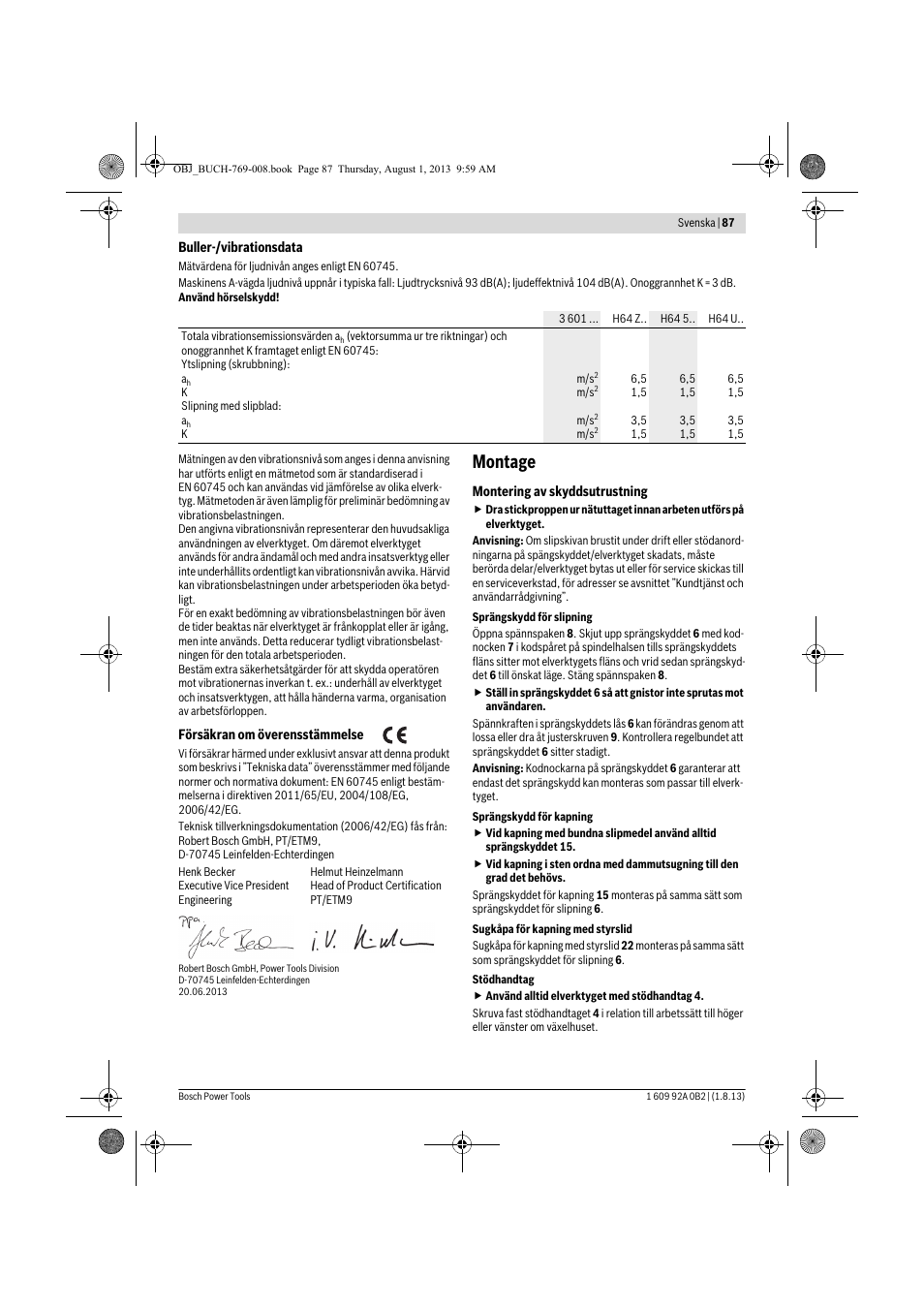 Montage | Bosch GWS 24-230 JVX Professional User Manual | Page 86 / 299