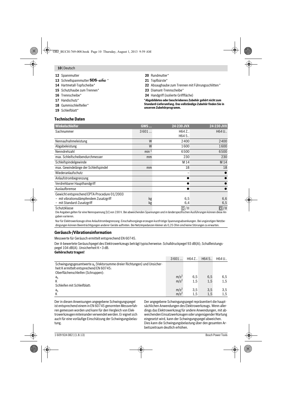 Bosch GWS 24-230 JVX Professional User Manual | Page 9 / 299