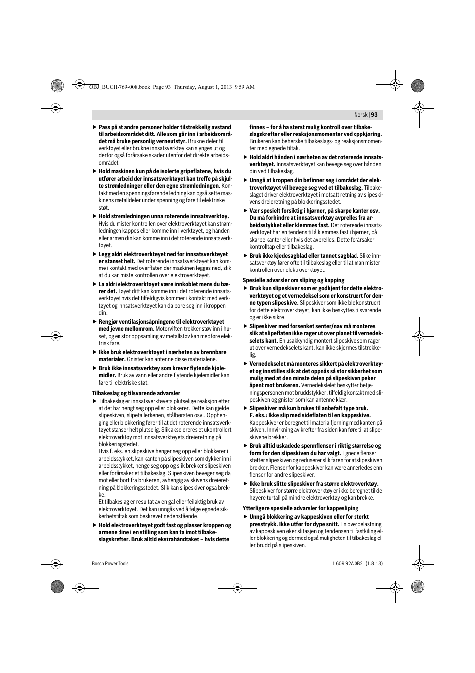 Bosch GWS 24-230 JVX Professional User Manual | Page 92 / 299