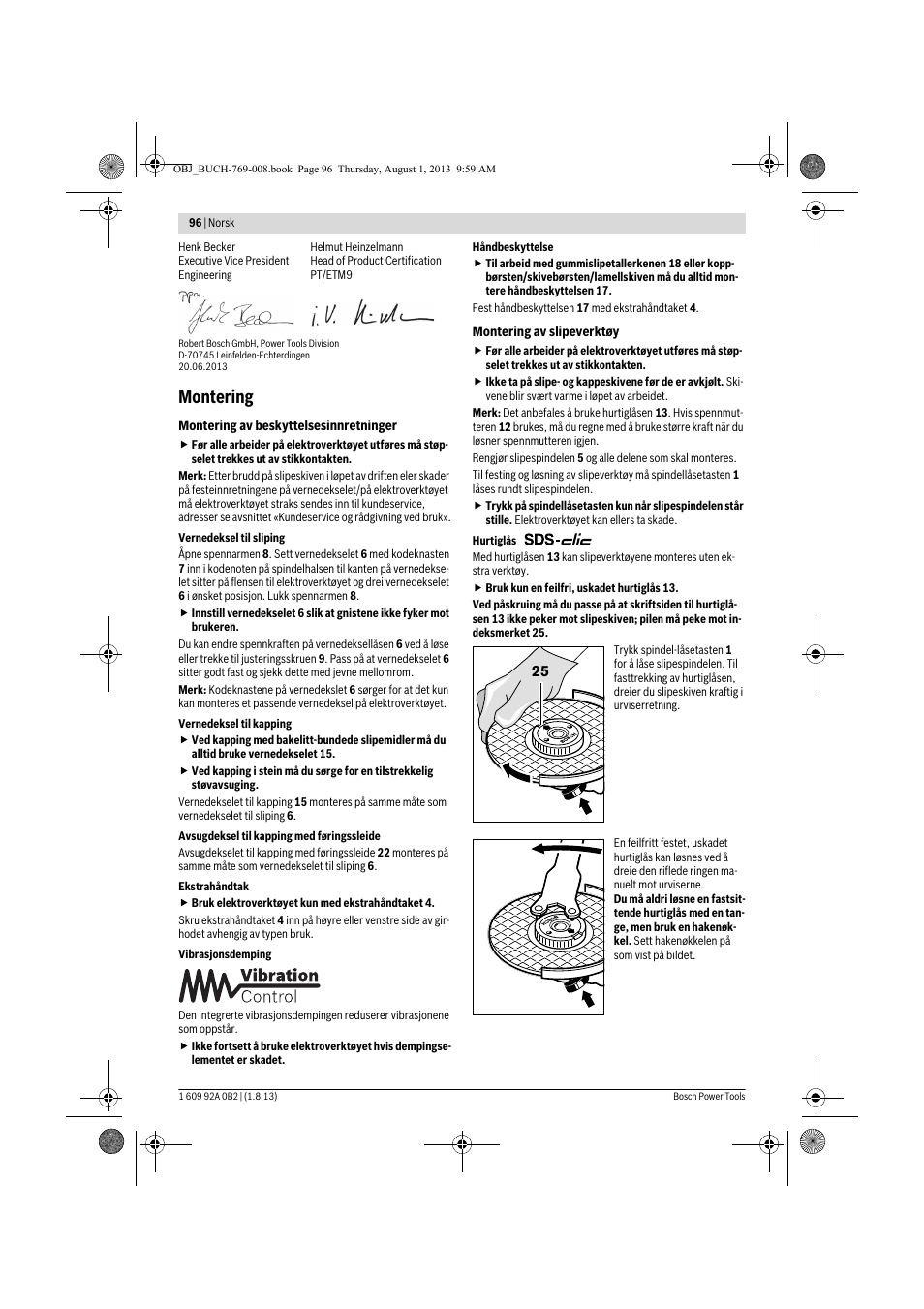 Montering | Bosch GWS 24-230 JVX Professional User Manual | Page 95 / 299