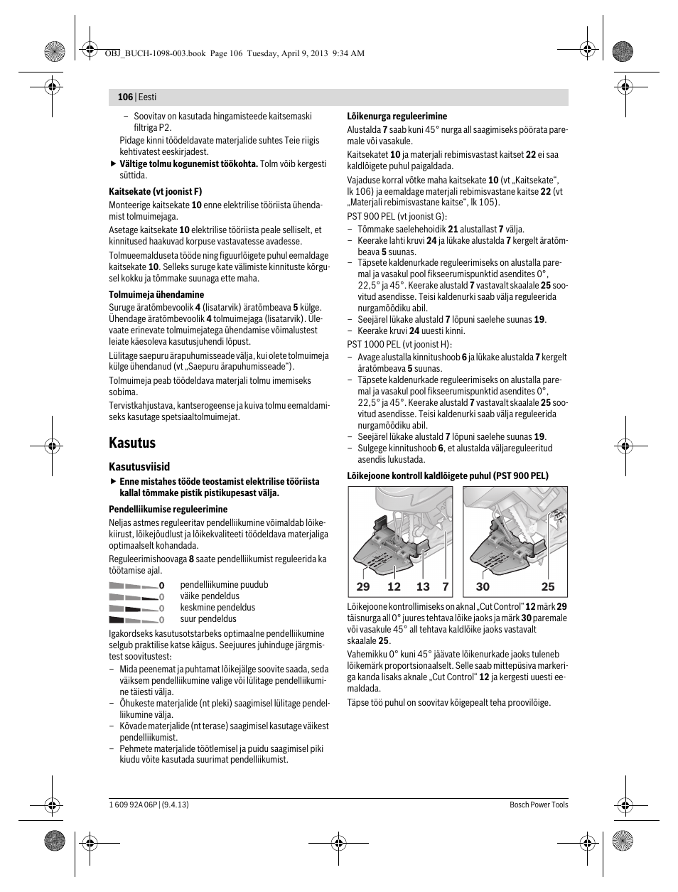 Kasutus | Bosch PST 900 PEL User Manual | Page 106 / 125