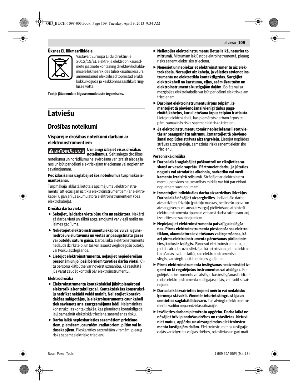 Latviešu | Bosch PST 900 PEL User Manual | Page 109 / 125