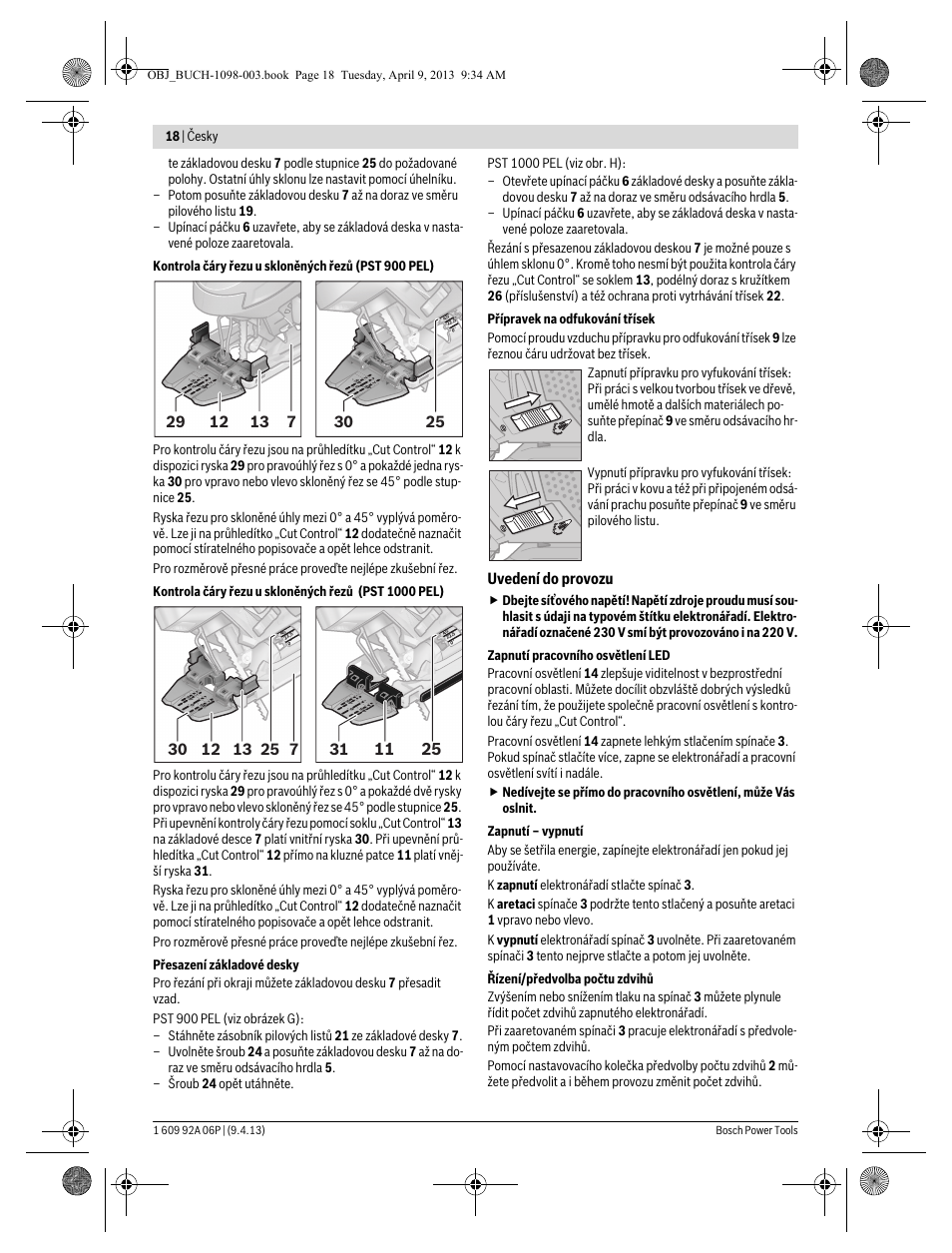 Uvedení do provozu | Bosch PST 900 PEL User Manual | Page 18 / 125