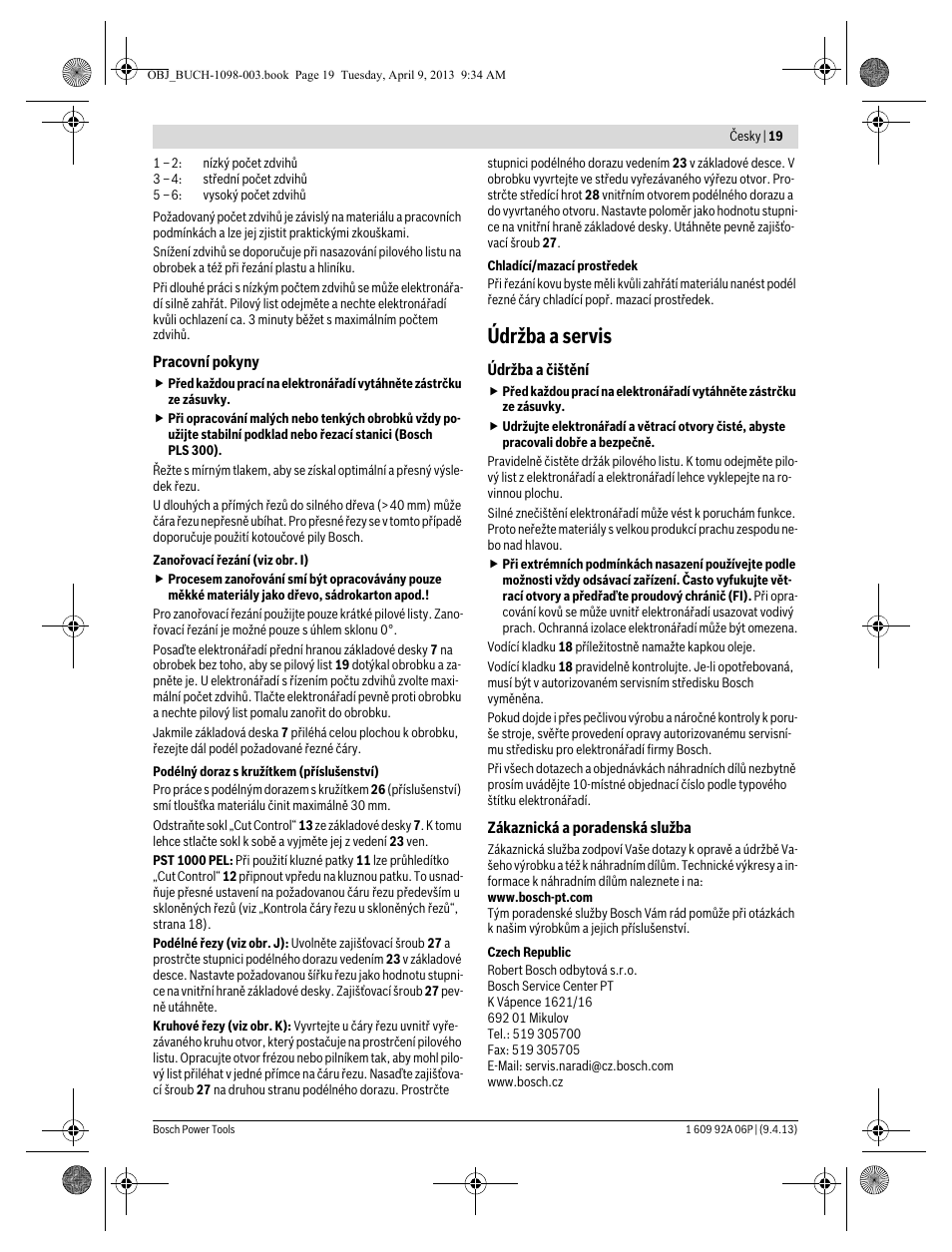 Údržba a servis | Bosch PST 900 PEL User Manual | Page 19 / 125