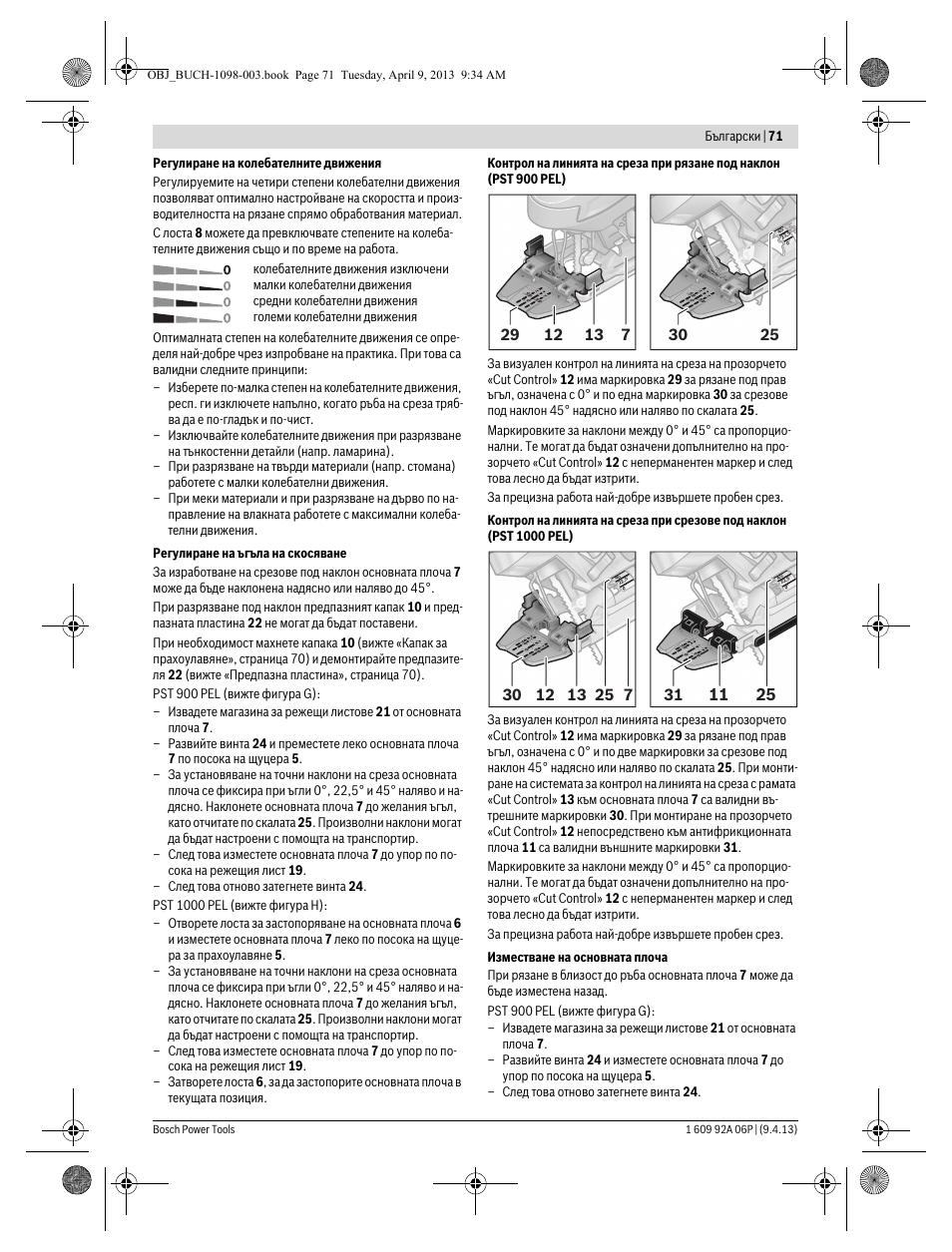 Bosch PST 900 PEL User Manual | Page 71 / 125