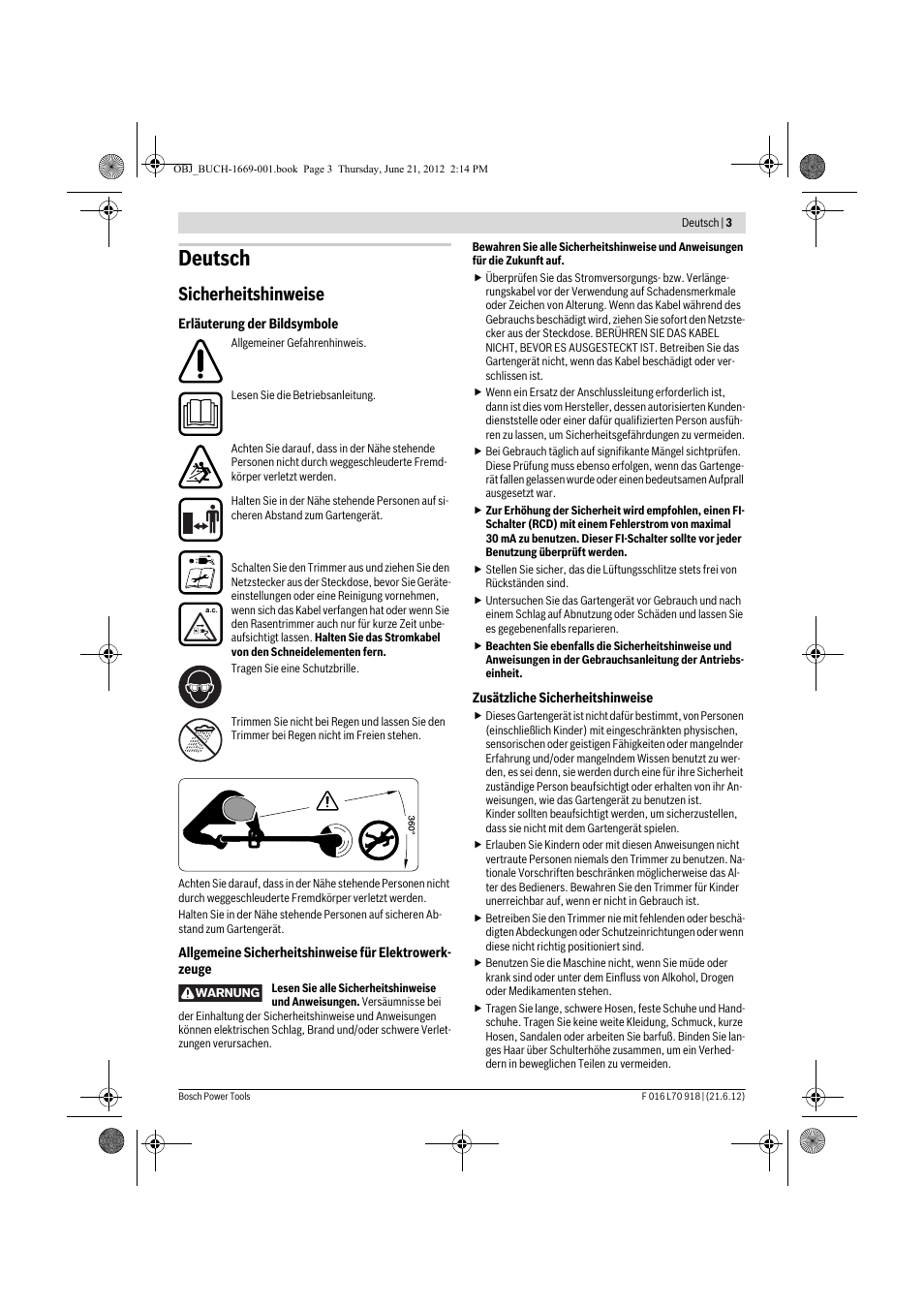 Deutsch, Sicherheitshinweise | Bosch AMW 10 RT User Manual | Page 3 / 91