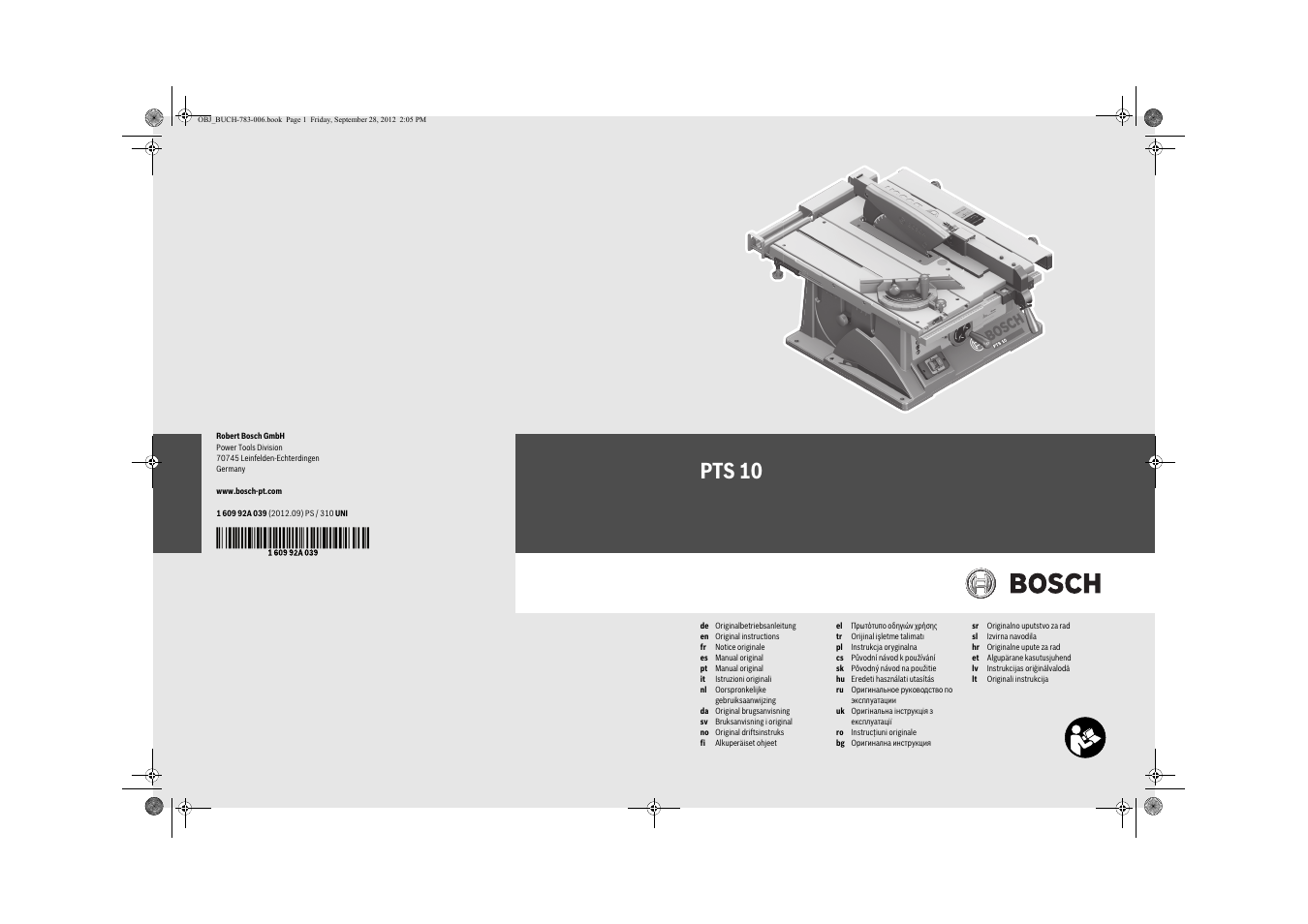 Bosch PTS 10 User Manual | 309 pages