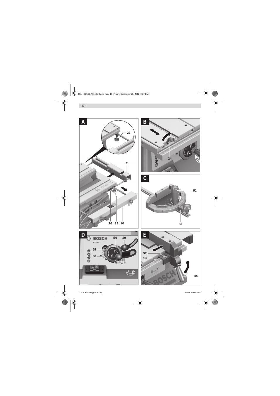 Ab c d e | Bosch PTS 10 User Manual | Page 10 / 309