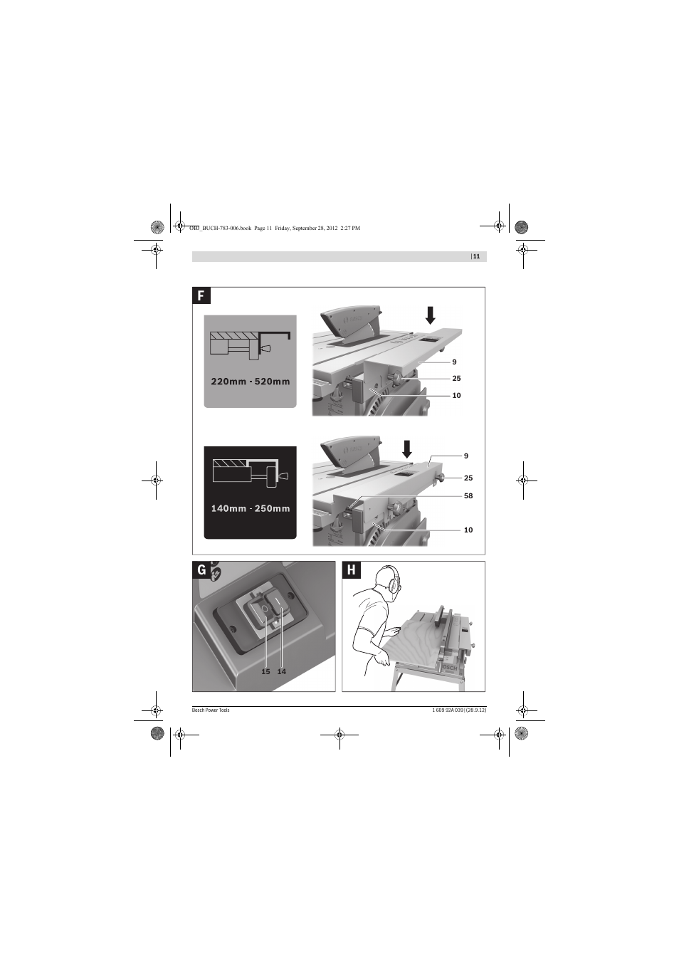 Fg h | Bosch PTS 10 User Manual | Page 11 / 309