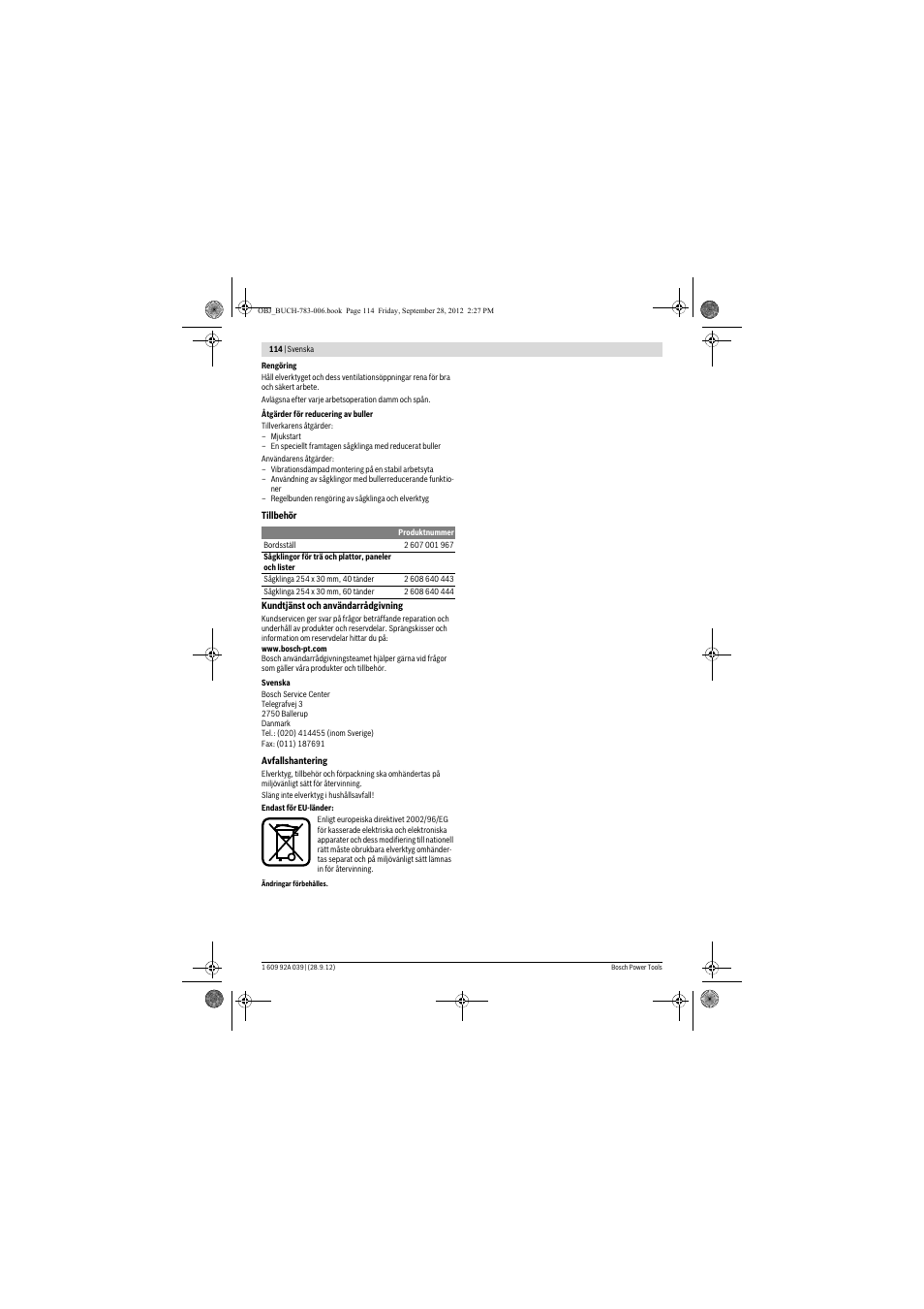 Bosch PTS 10 User Manual | Page 114 / 309