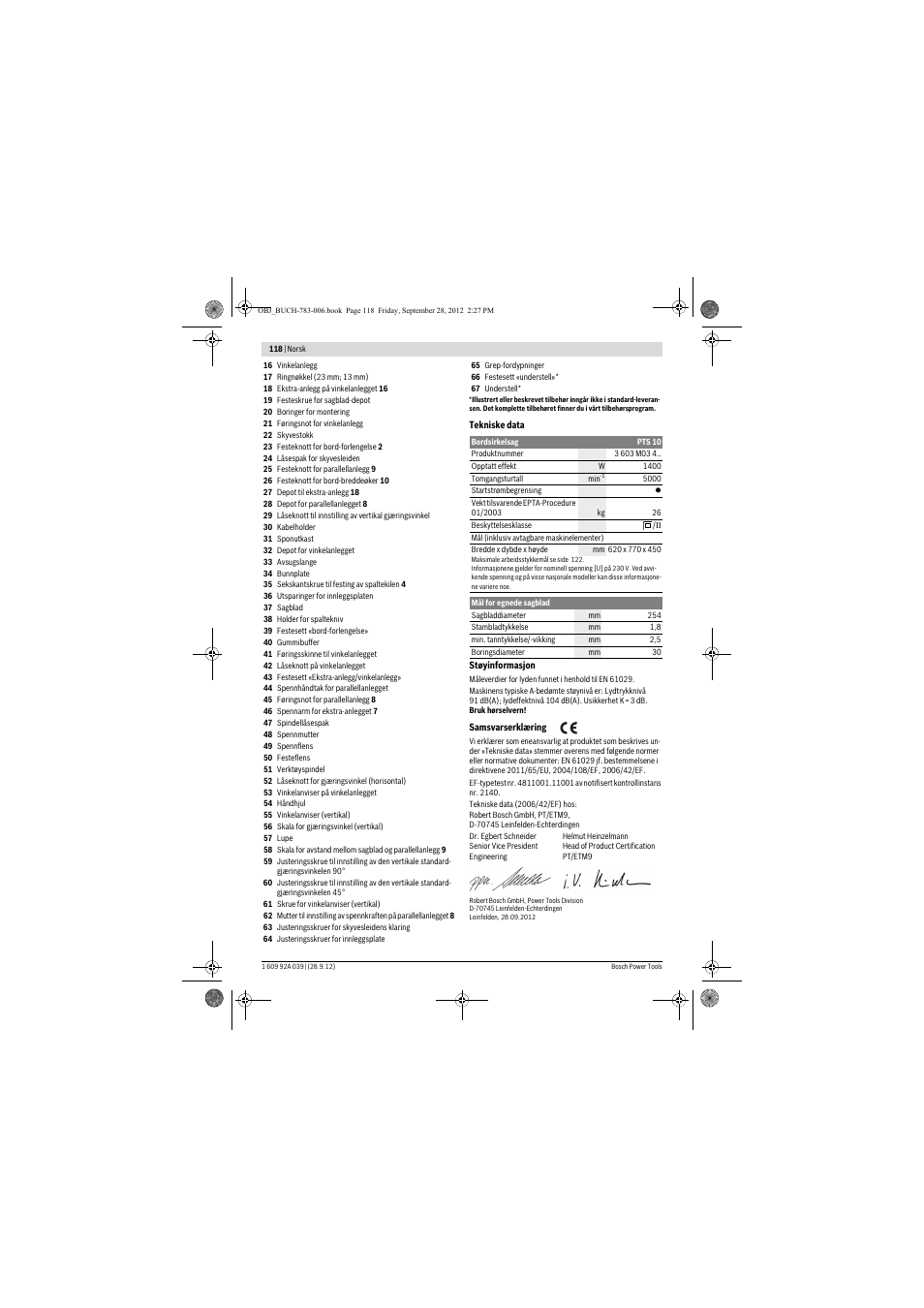 Bosch PTS 10 User Manual | Page 118 / 309
