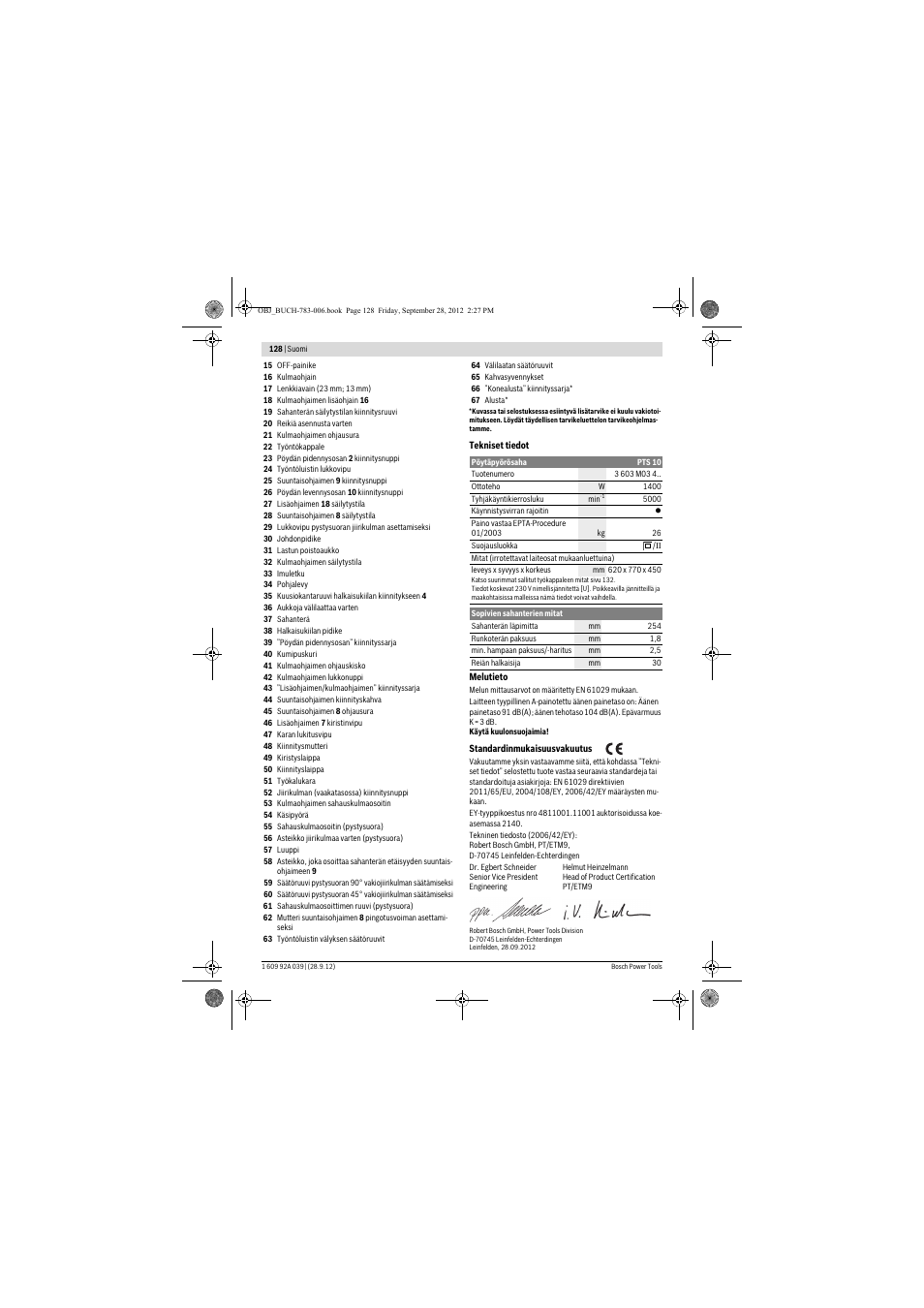 Bosch PTS 10 User Manual | Page 128 / 309