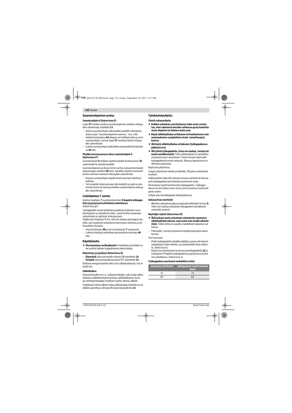 Bosch PTS 10 User Manual | Page 132 / 309