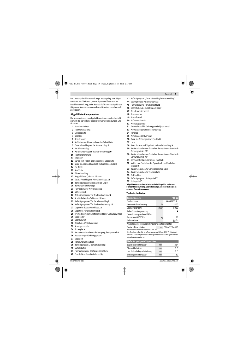 Bosch PTS 10 User Manual | Page 19 / 309