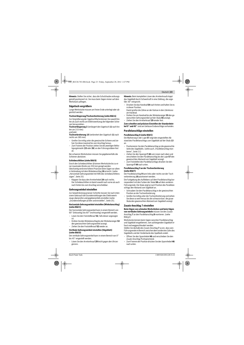 Bosch PTS 10 User Manual | Page 23 / 309