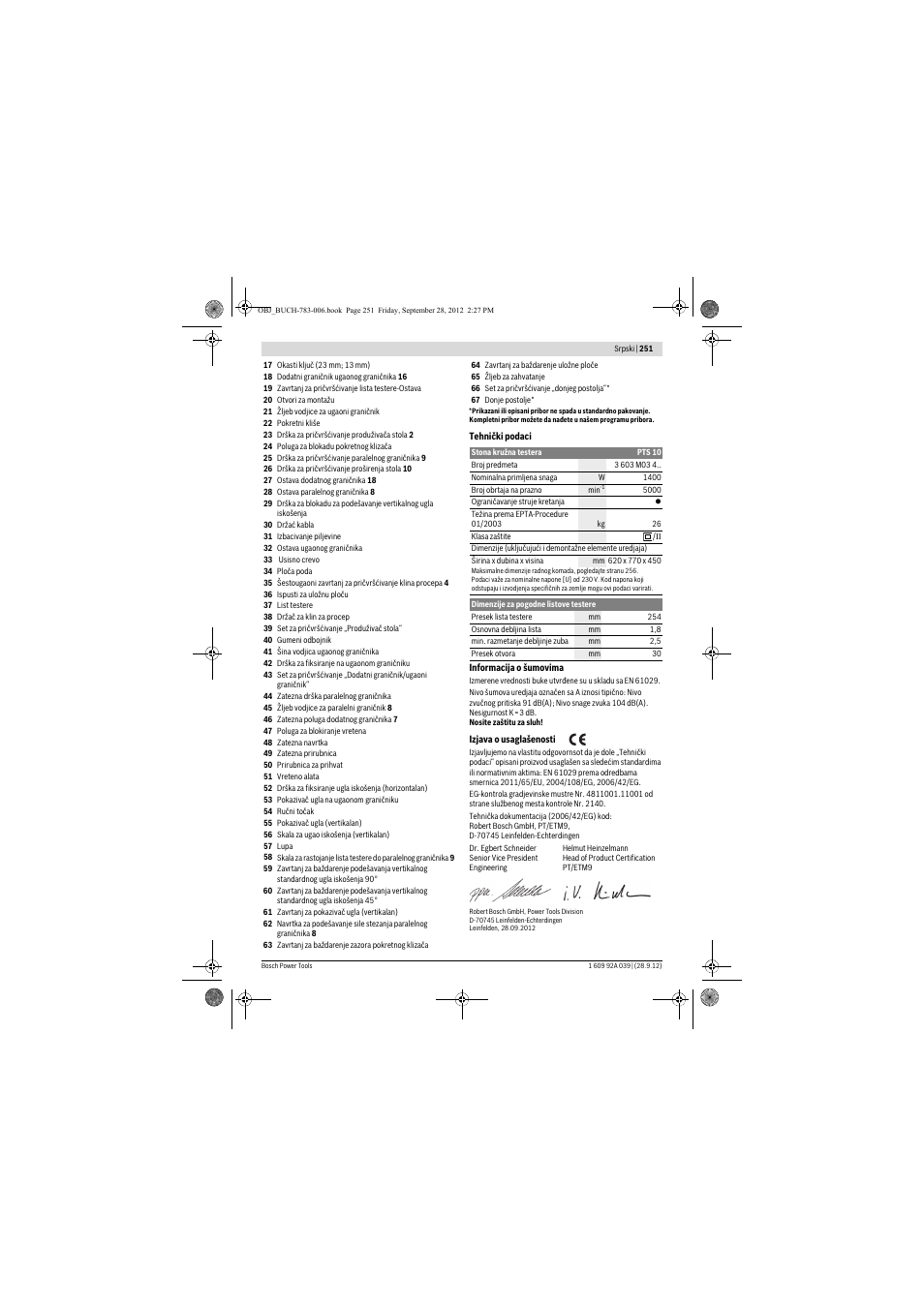 Bosch PTS 10 User Manual | Page 251 / 309