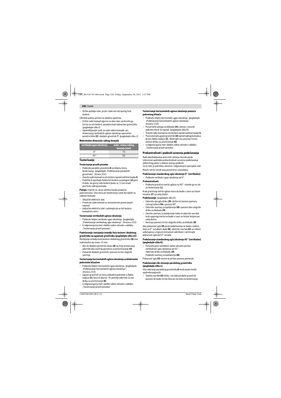 Bosch PTS 10 User Manual | Page 256 / 309