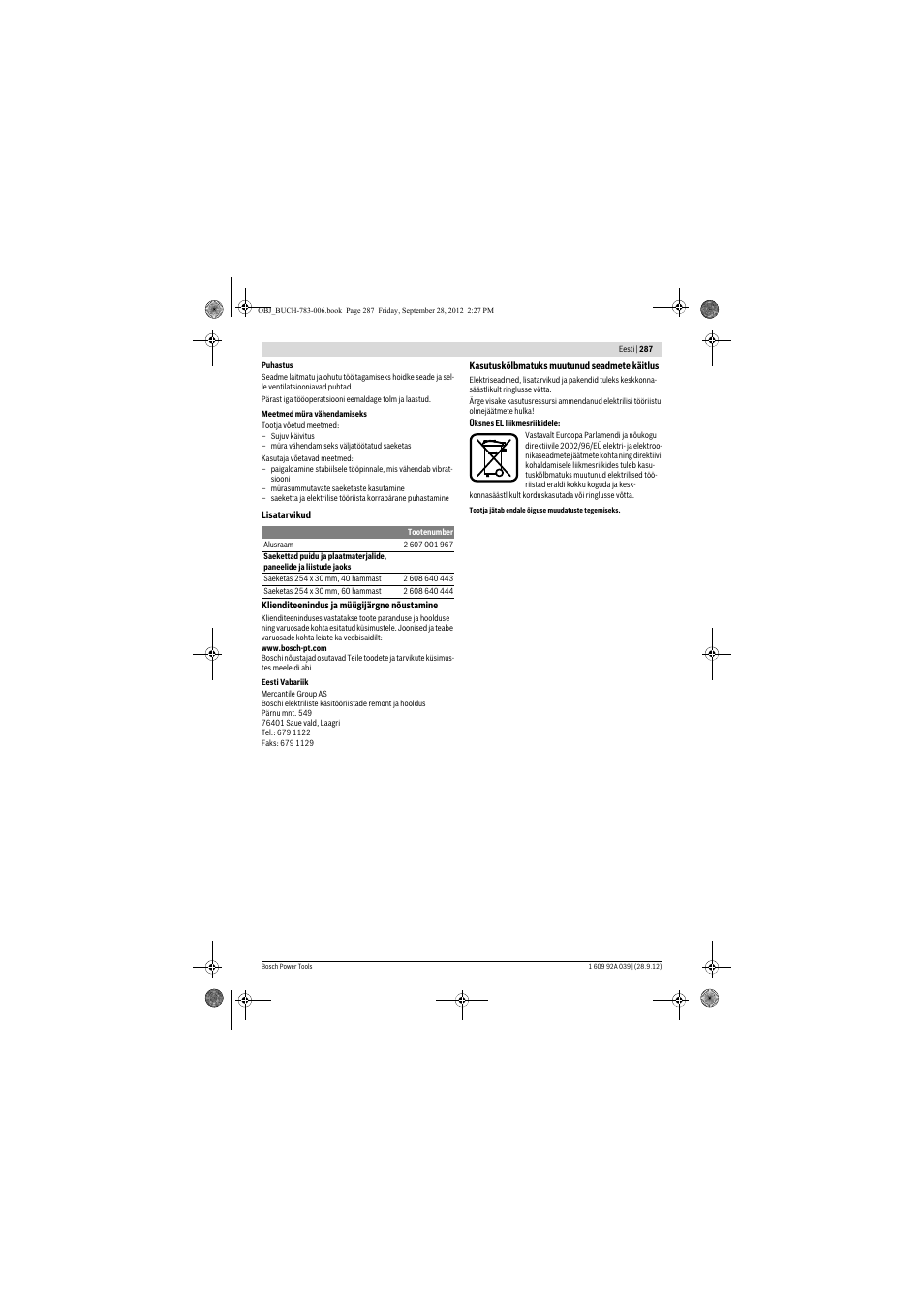 Bosch PTS 10 User Manual | Page 287 / 309