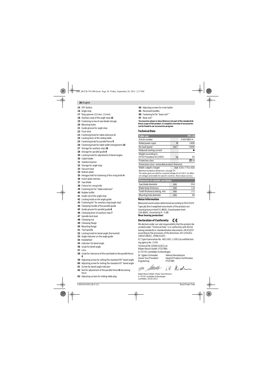 Bosch PTS 10 User Manual | Page 30 / 309