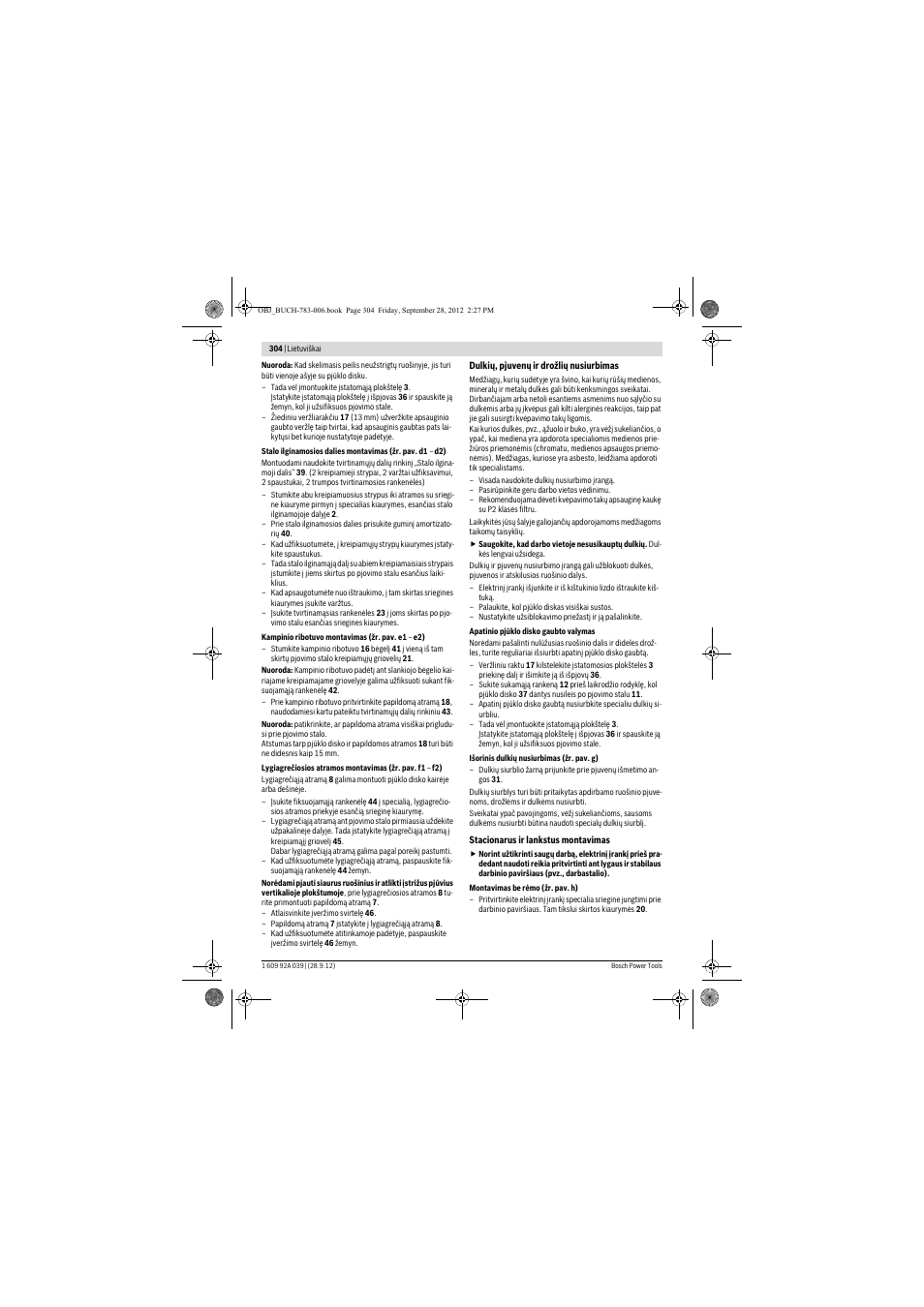 Bosch PTS 10 User Manual | Page 304 / 309